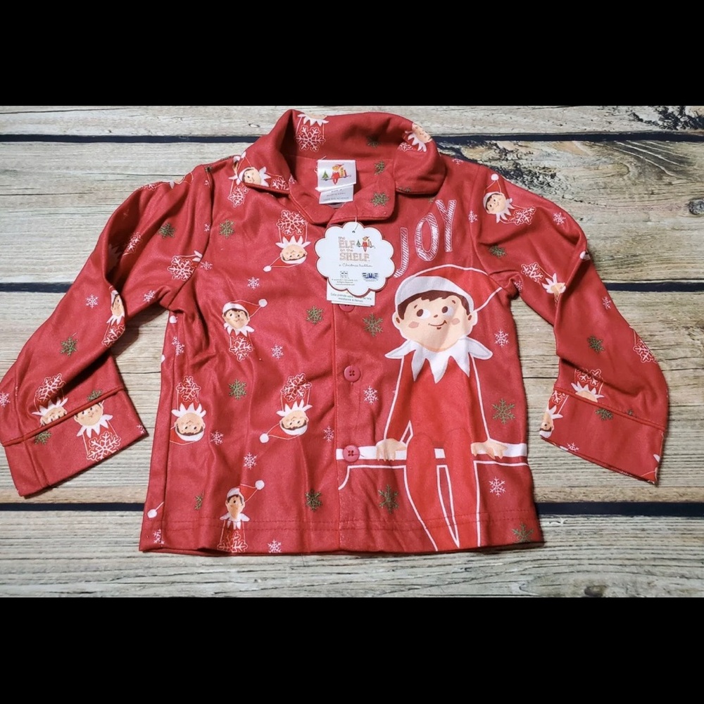 Size 4 kid's elf on the shelf pajamas set